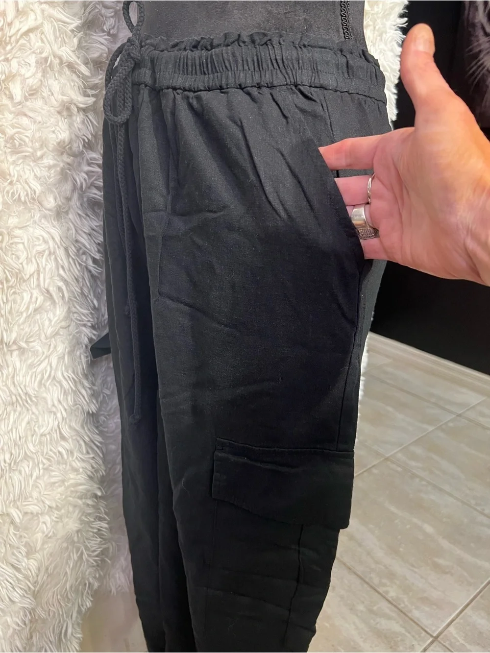 🖤Peace Love World Boheme Petite Cargo Linen Pant-SZ